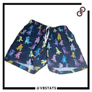 Chubbies Men's The Tyrannosaurus Reps 5.5" Classic Swim Trunks Blue Medium